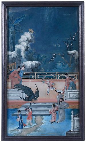 Framed Chinese Reverse Glass Painting