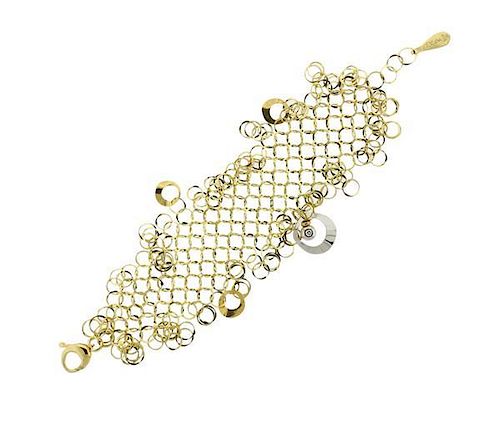 Orlandini 18K Gold Diamond Wide Scintille Bracelet