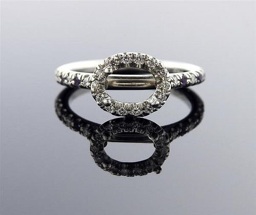 Platinum Diamond Purple Stone Ring Mounting