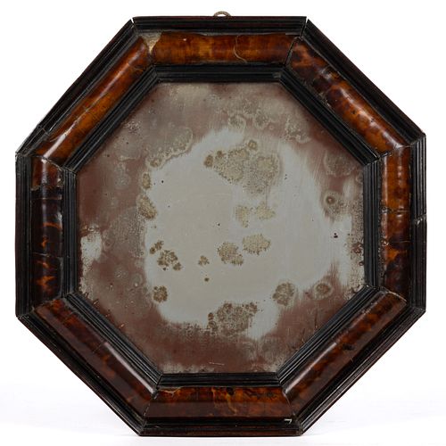QUEEN ANNE SHELL-VENEER COURTING MIRROR