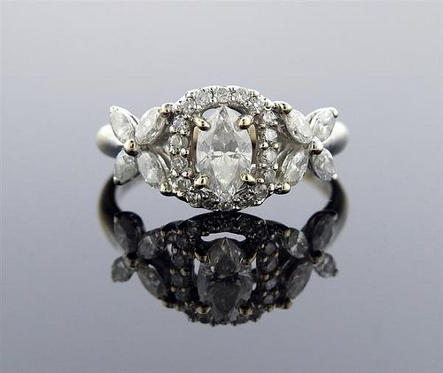 AIG 18K Gold Diamond Engagement Ring