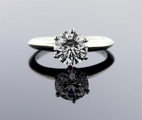 GIA Tiffany &amp; Co. Platinum 1.55ct D VS1 Diamond Engagement Ring