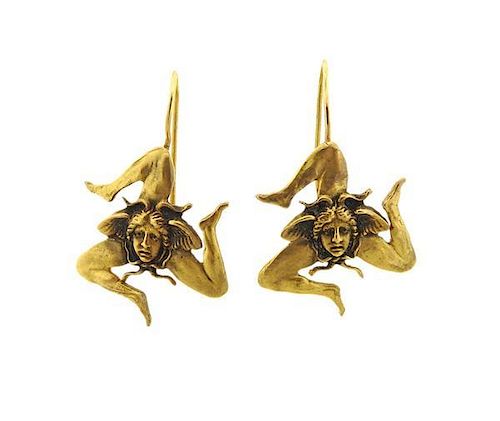 Trinacria 14K Gold Earrings