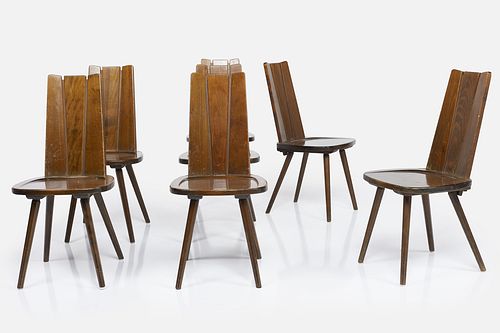 French, Brutalist Dining Chairs (8)