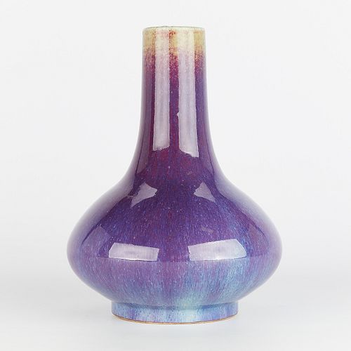 Chinese Guangxu Flambe Porcelain Vase - Drilled