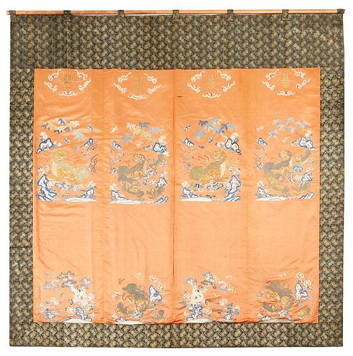 19th c. Chinese Silk Altar Frontal ex Malcolm Lein