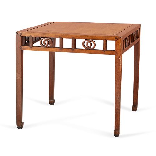 18th c. Chinese Hardwood Table w/ Elm Insert