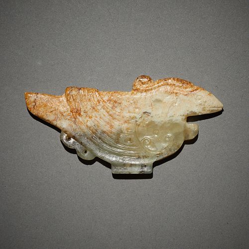 Archaic Chinese Carved Jade Bird Plaque