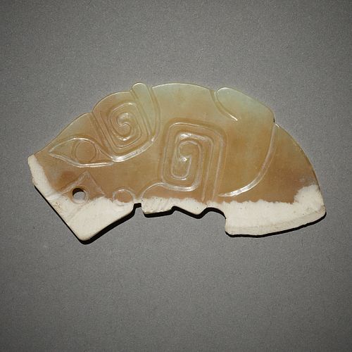 Archaic Chinese Carved Jade Beast Pendant