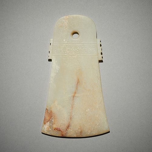 18th-19th c. Chinese Carved Jade Axe Blade