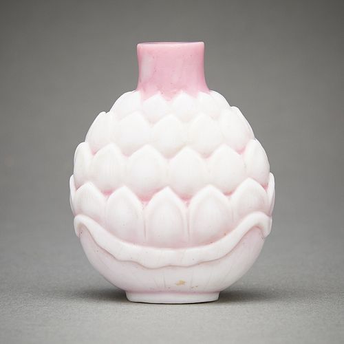 Chinese Lotus Form Peking Glass Snuff Bottle