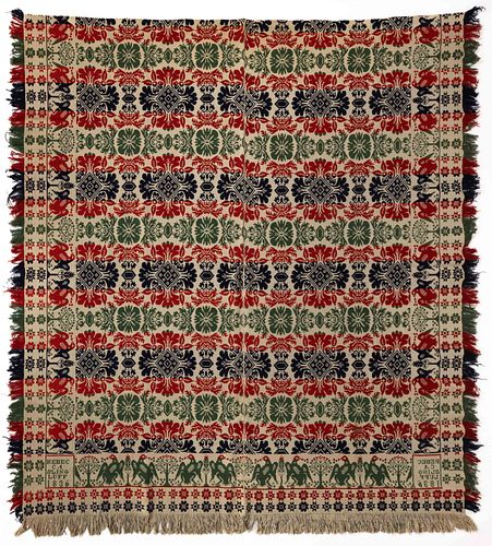PENNSYLVANIA ATTRIBUTED DATED JACQUARD COVERLET