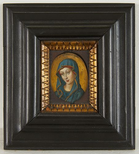 17th-18th c. Madonna Miniature Painting