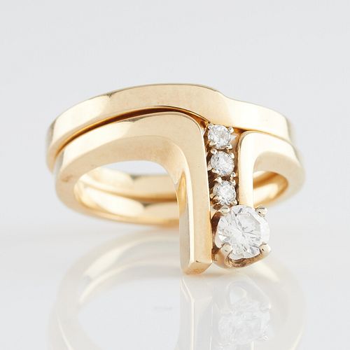 14k Gold & Diamond Nesting Ring Set