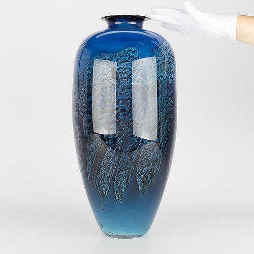 Large Josh Simpson Art Glass Vase