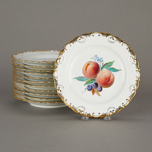 Set 12 Meissen Porcelain Fruit Plates