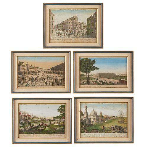 5 Framed 18th Century Prints