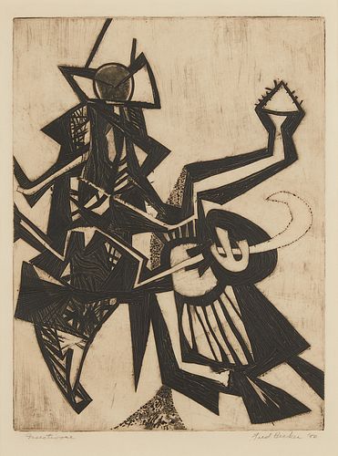 Fred Becker "Insectivore" Etching 1950