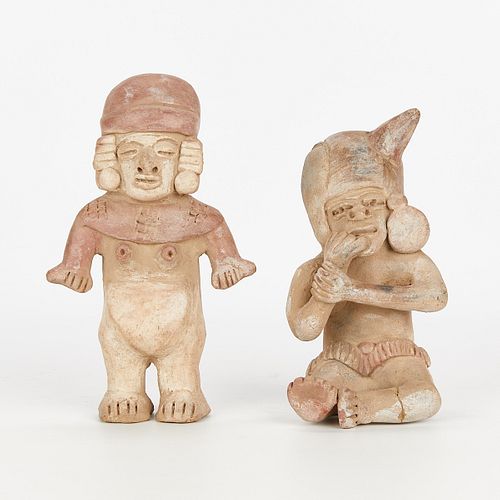 2 Pre-Columbian Style Figural Pottery Sculptures