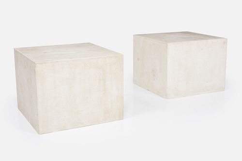 Modernist, Travertine Cube Tables (2)