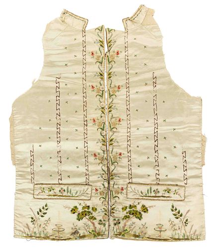 LATE 18TH CENTURY FRENCH EMBROIDERED MAN'S SILK WAISTCOAT PANELS
