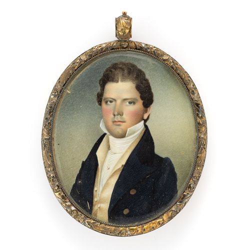 CARL WEINEDEL (AMERICAN, 1795-1845), ATTRIBUTED, MINIATURE PORTRAIT OF JAMES HENRY RANDOLPH