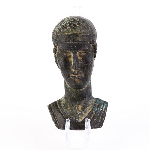 Acient Roman Bronze Senatorial Bust ca. 300 AD