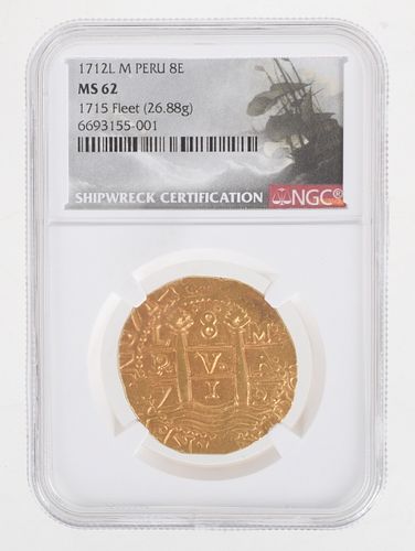 Coin, 1712 Gold Peru 8 Escudos