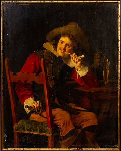 Ernst Meisel (German, 1838-1895) Cavalier Portrait Painting