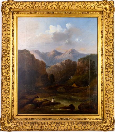 Mountainous Scenic Landscape Oil Painting 