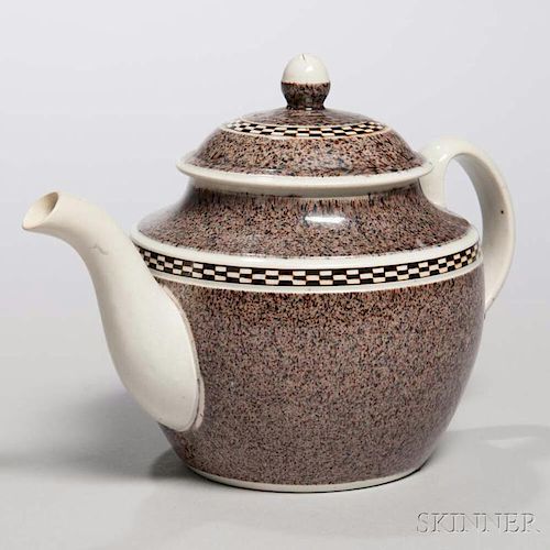 Mocha-decorated Pearlware Teapot