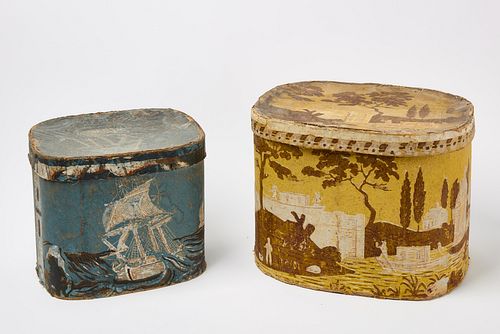 Two Wallpaper Hat Boxes