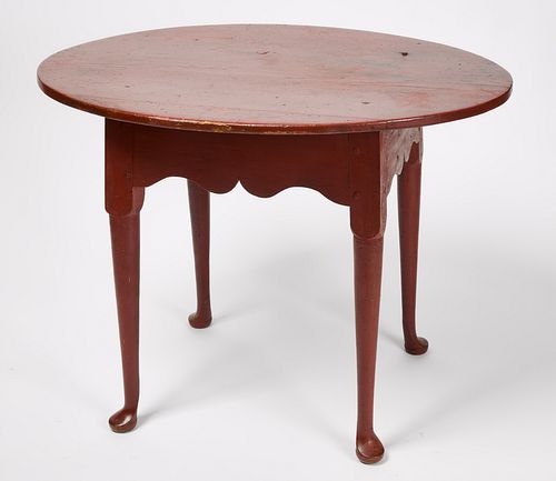 Queen Anne Tea Table in Red Paint