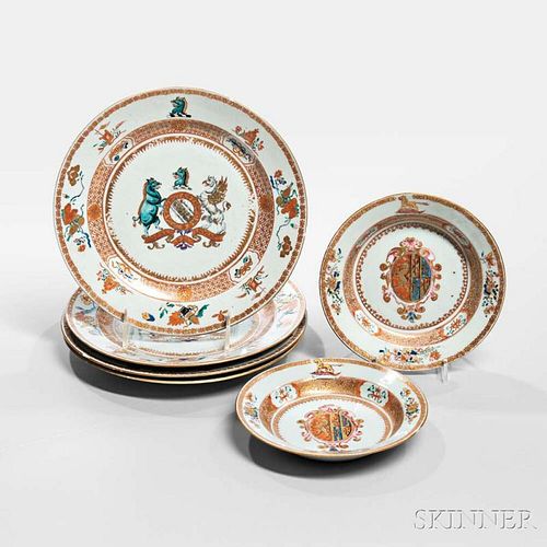 Two Armorial Export Porcelain Dishes