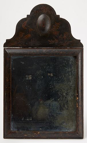 Early Mirror with Painted Crest