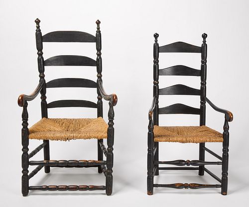 Two Ladderback Arm Chairs