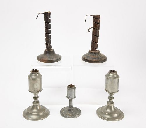 Corkscrew Candlesticks and Whale Oil Lamps