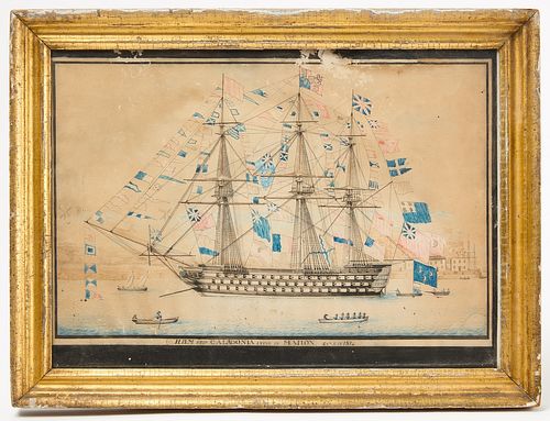 Clipper Ship Caladonia - Watercolor 1814