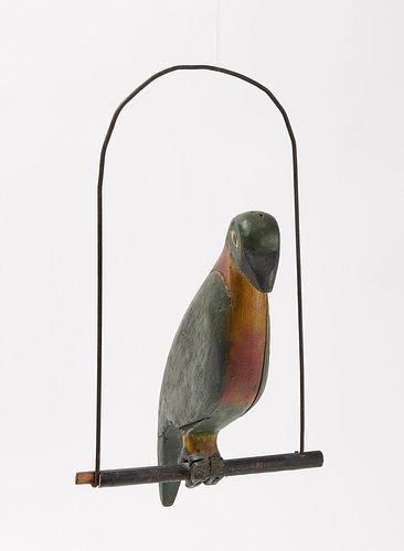 Carved Folk Art Parrot