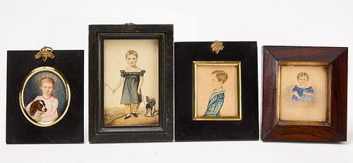 Four Miniature Portraits of Children