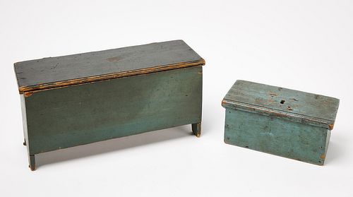Miniature Painted Blanket Chest and Small Box