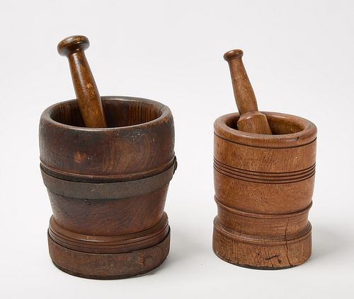 Two Large Mortar and Pestles