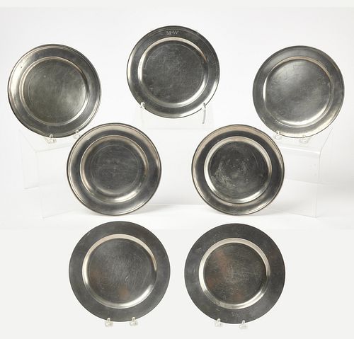 Seven Pewter Plates