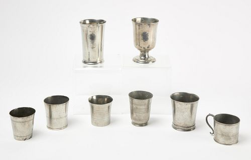 Pewter Beakers, Cup, Chalice and Vase