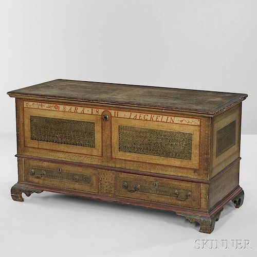 Paint-decorated Poplar Dower Chest