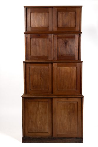 AMERICAN MAHOGANY FOUR-STACK TOWER BOOKCASE