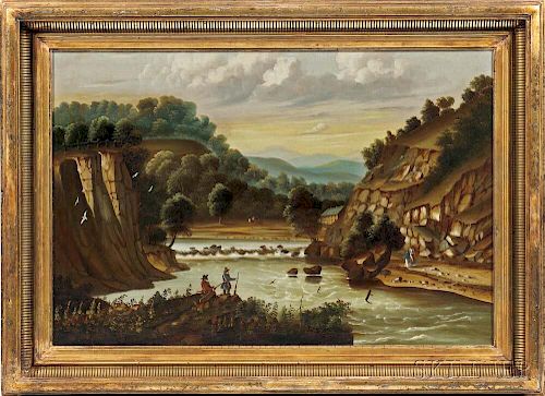 Thomas Chambers (New York/England, 1808-1869)      River Valley Landscape