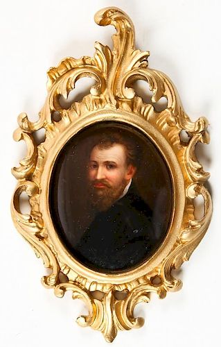 19th C Italian Rococo Framed Portrait Plaque