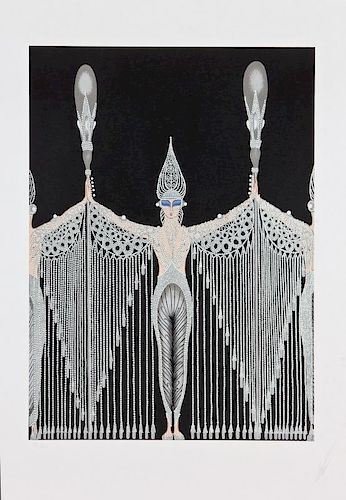 Erte (1892-1990) "Pearls" Limited Edition Embossed Serigraph