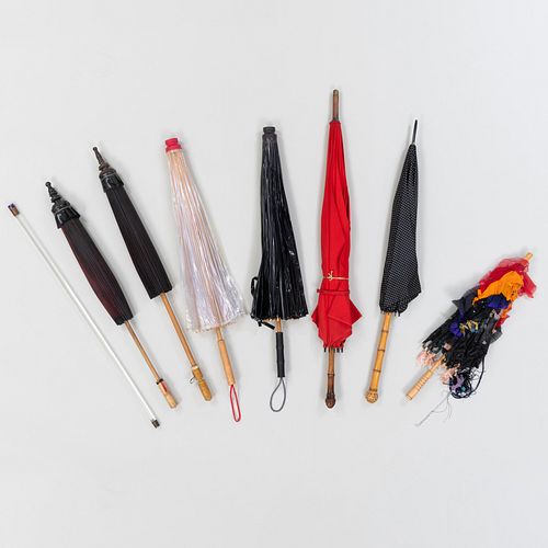 Miscellaneous Group of Red and Black Umbrellas and Parasols